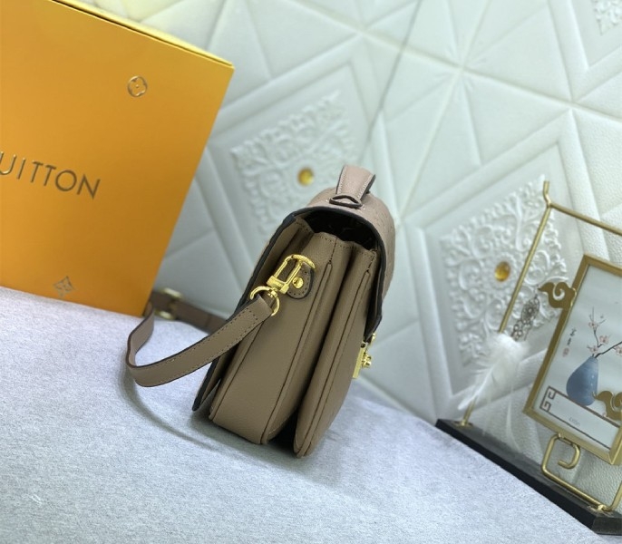 LV Monogram Empreinte Leather Metis In Tourterelle Grey M44881