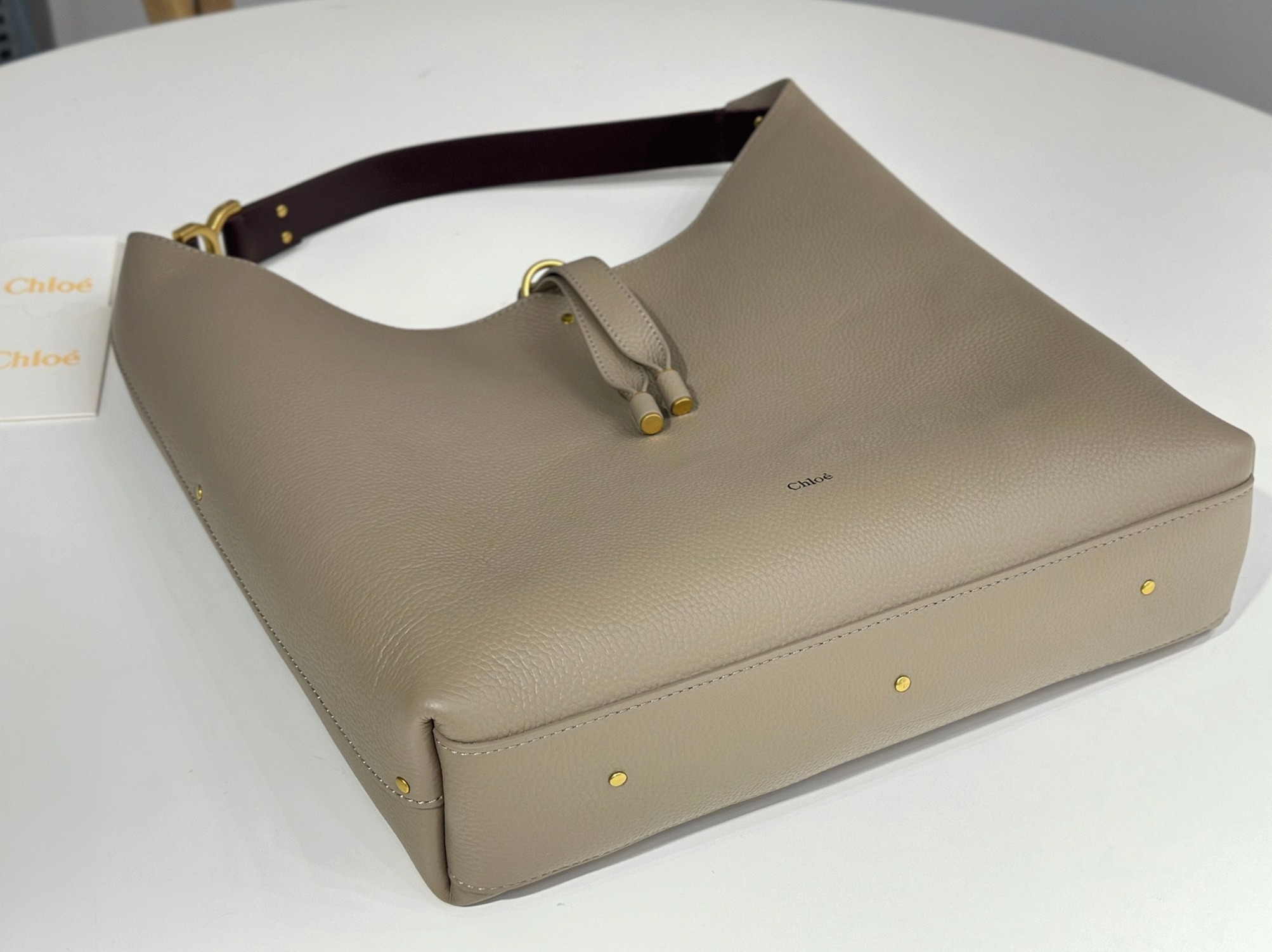 top quality fake Ch10e marcie hobo bag in grey grained leather