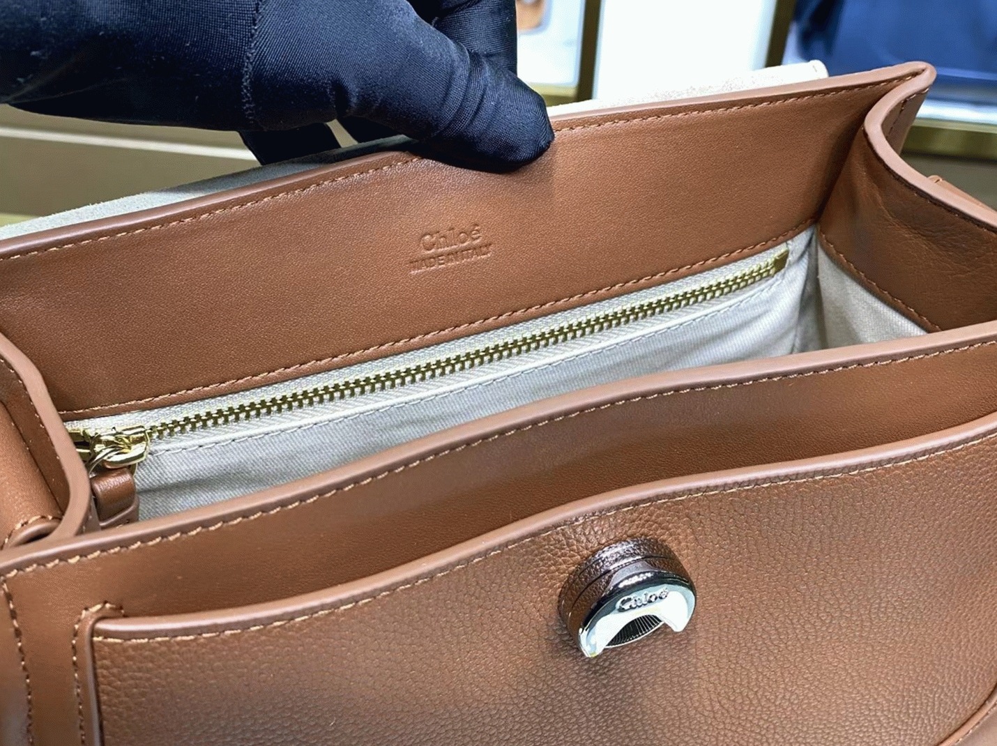 top quality fake Ch10e small tess day bag in caramel grained leather