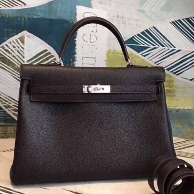 Cafe Clemence Replica H**me5 Kelly 35cm Handbag Elegant Brown
