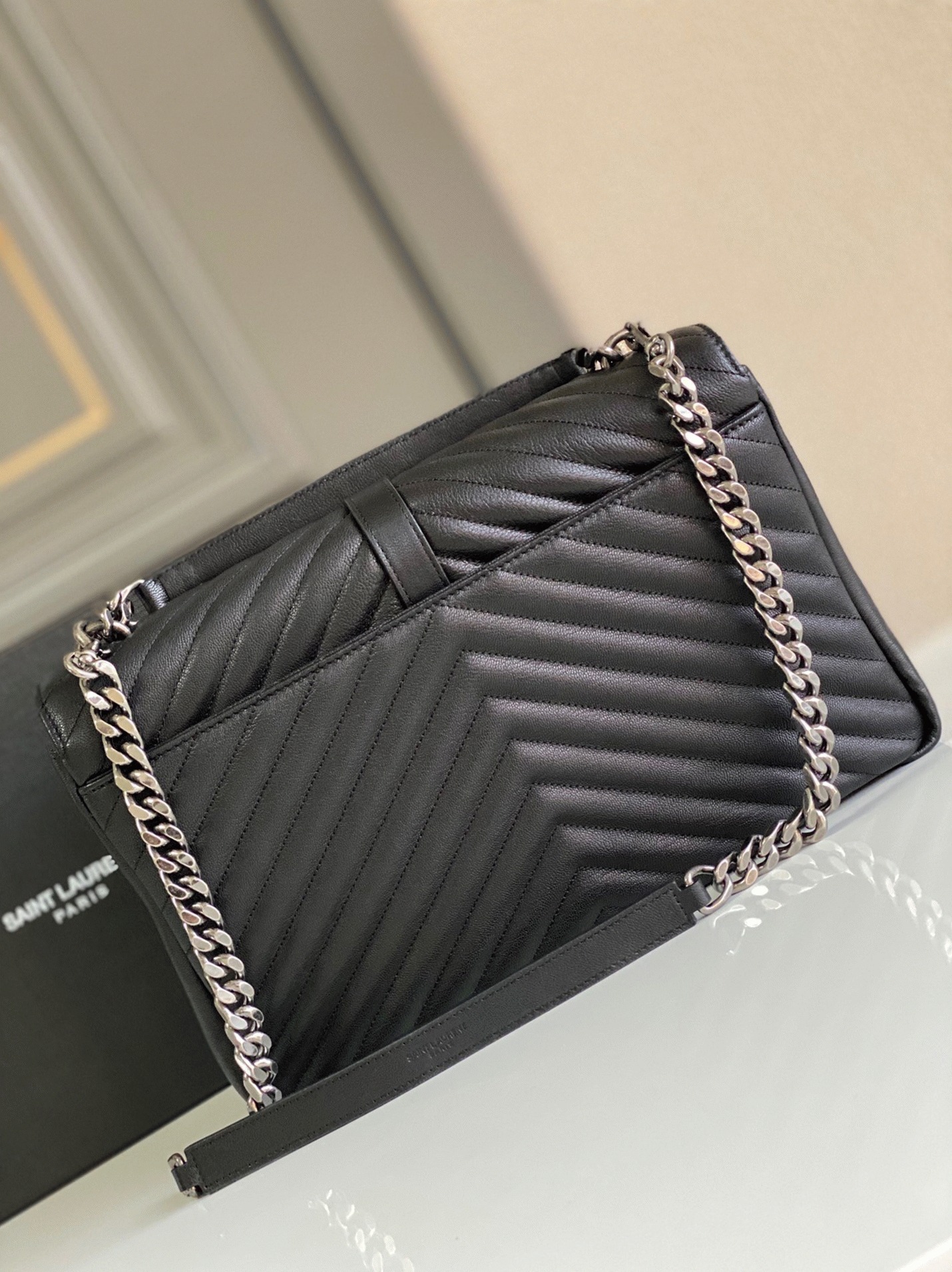 Replica Sa1nt Lau*nt College Large Chain Bag Noir