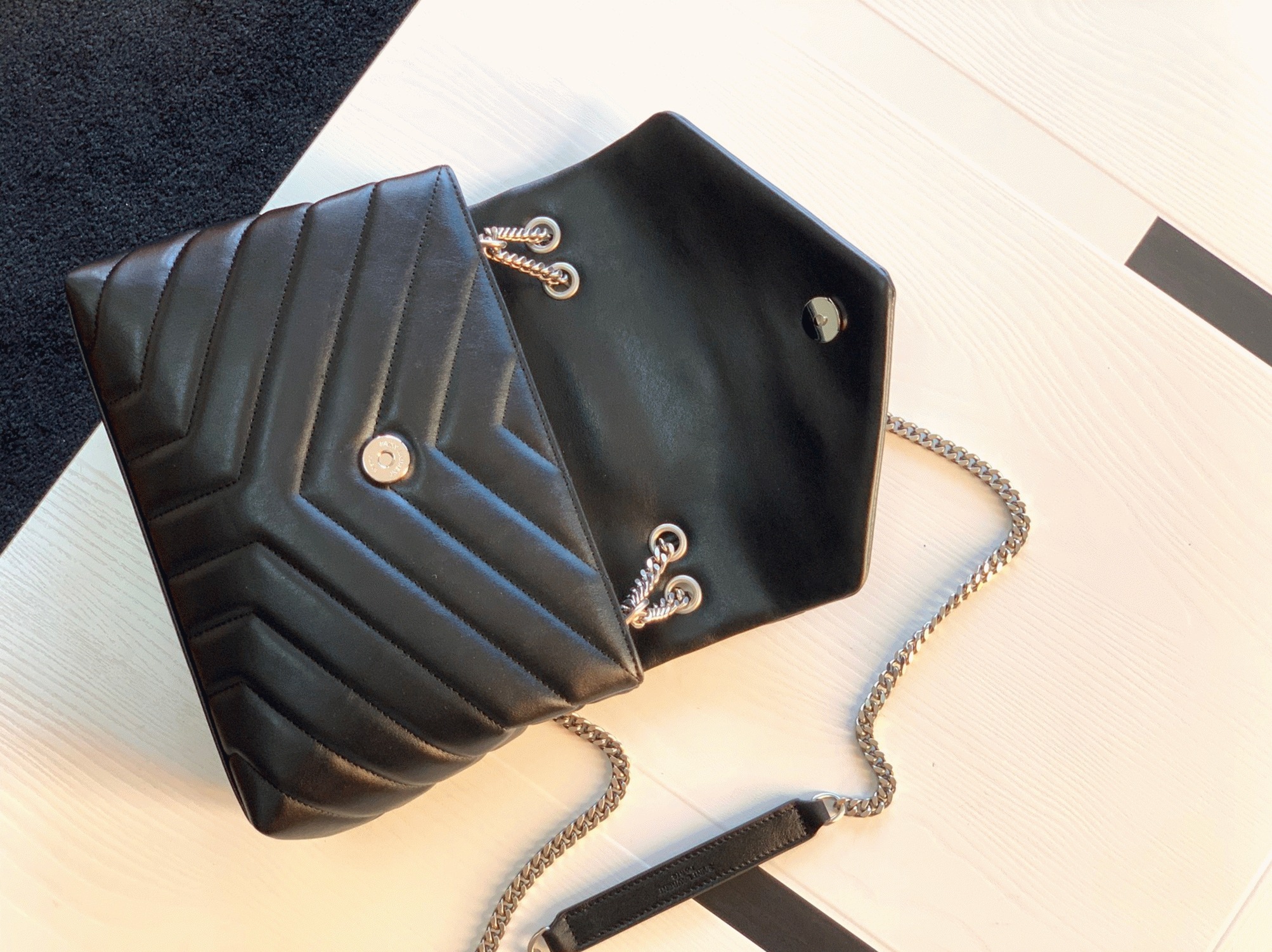 Replica Sa1nt Lau*nt LouLou Small Chain Bag Noir