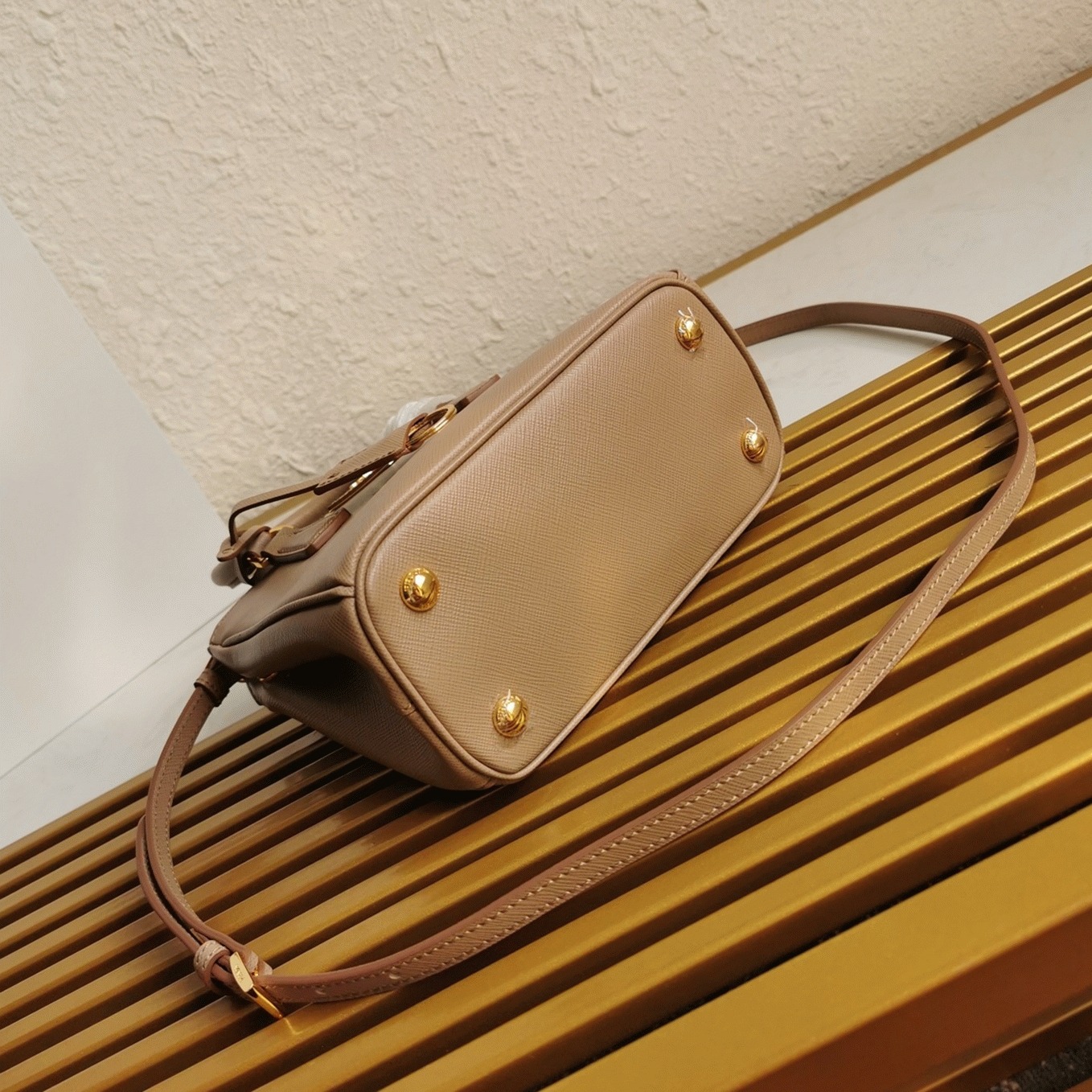 Beige Pra*a Mini Galleria Bag Replica