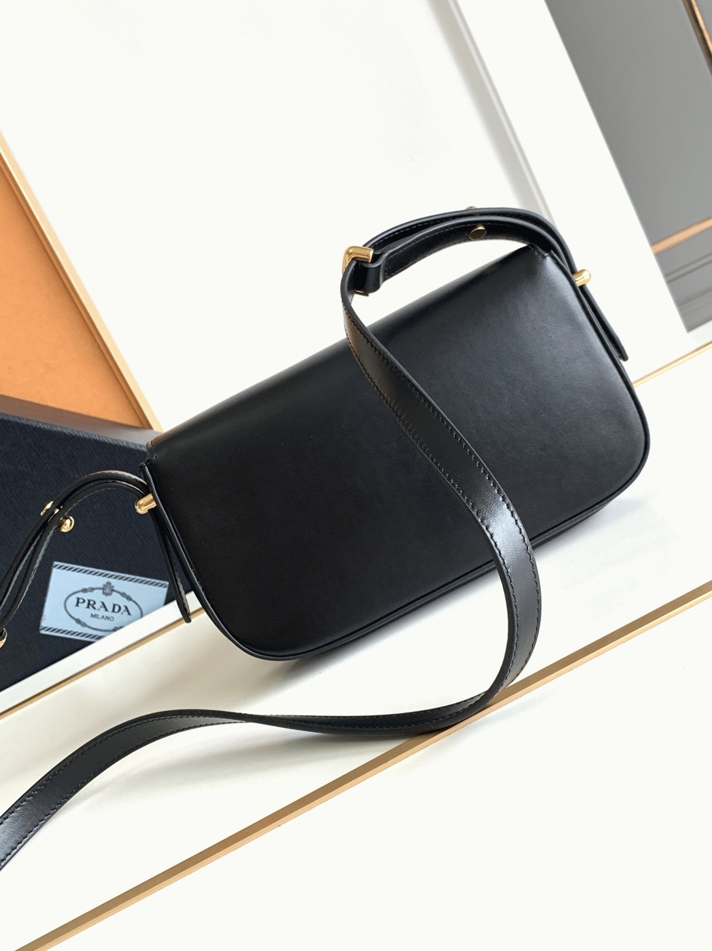 Pra*a Shoulder Bag Replica in Black