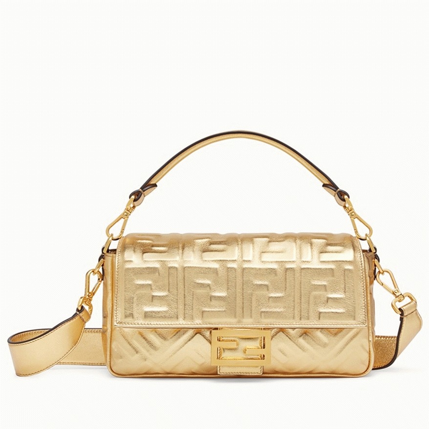 Top Quality Replica F**di Medium Baguette Bag In Gold FF