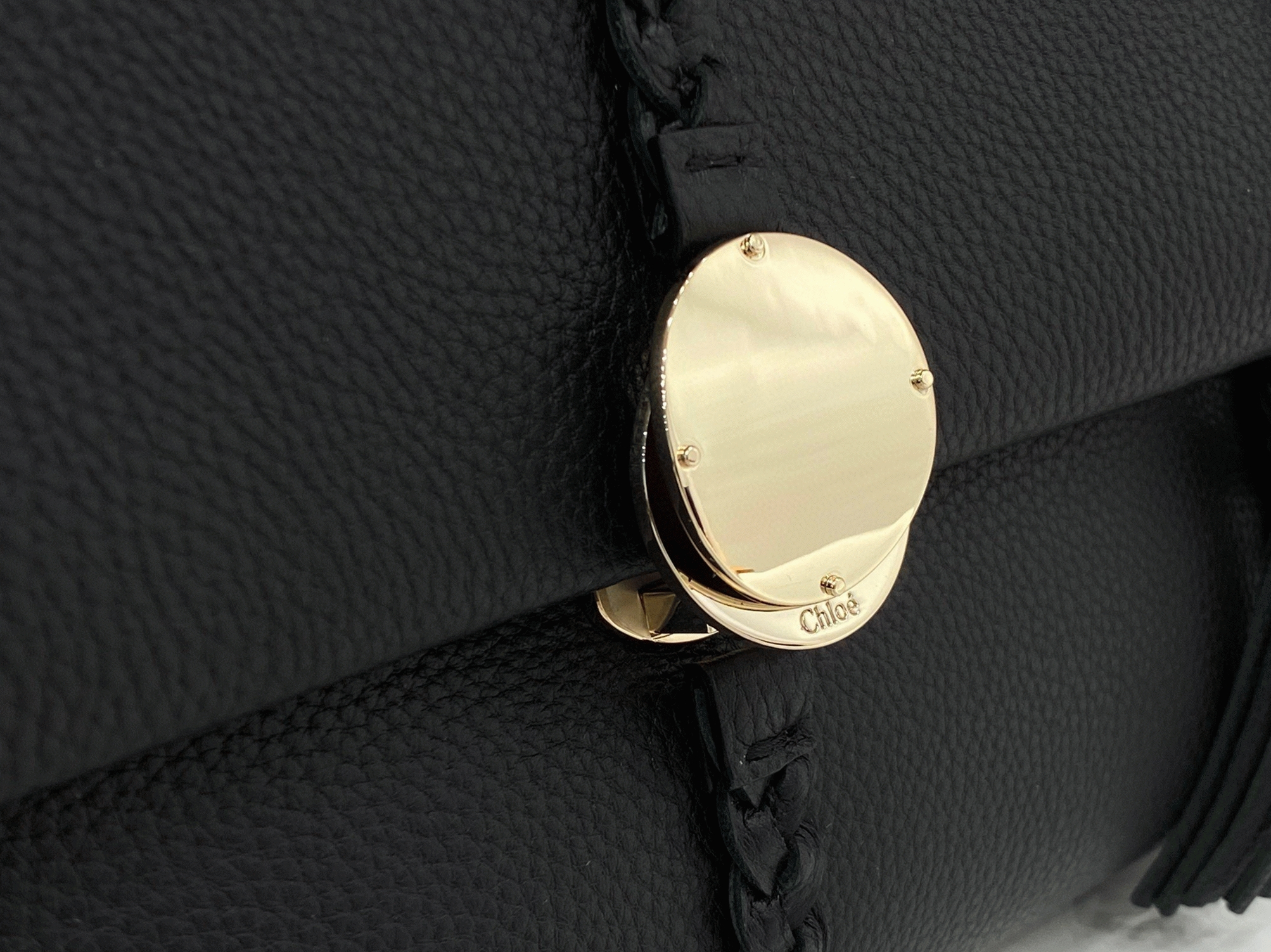 top quality knockoff Ch10e penelope medium shoulder bag in black grained calfskin