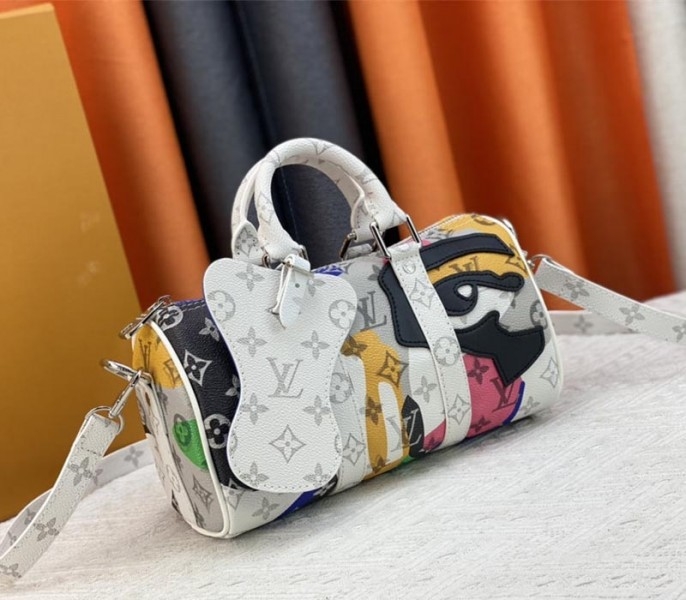 L0vis Vvtt0n J Hope X Keepall Bandouliere 25 Multicolor Travel Bag In Two Eyes Patches