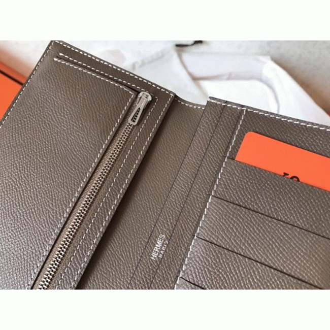 Black Taupe Fake H**me5 Bearn Wallet