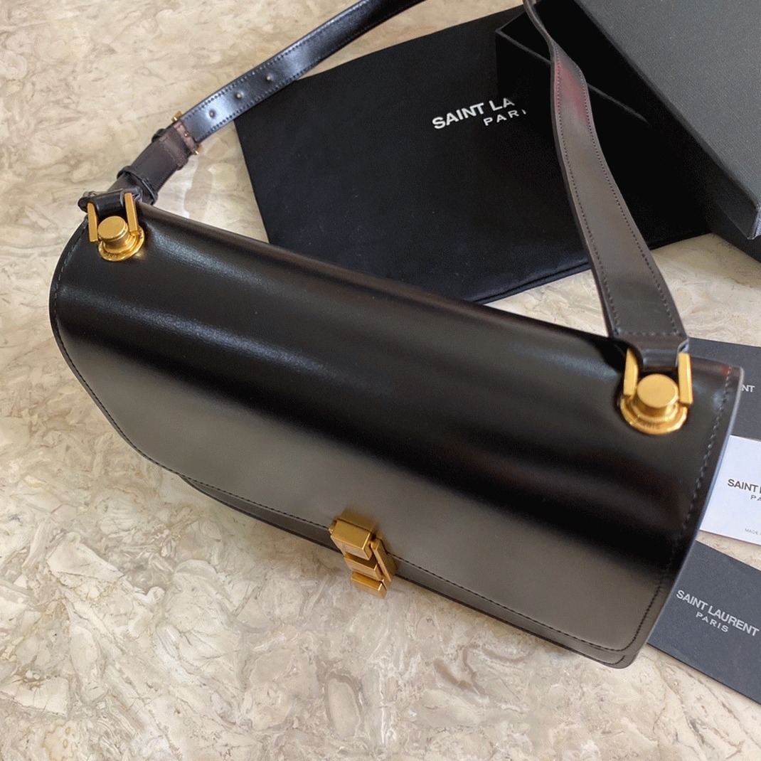 Replica Sa1nt Lau*nt Le Carre Satchel Bag Black