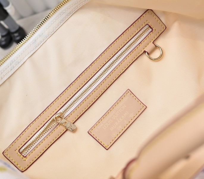 LV X TM Multicolored Keepall Bandouliere 50 In White