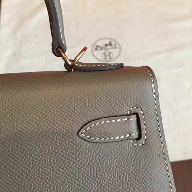 Etoupe Epsom Knockoff H**me5 Kelly Sellier 28cm Elegant Classic Purse