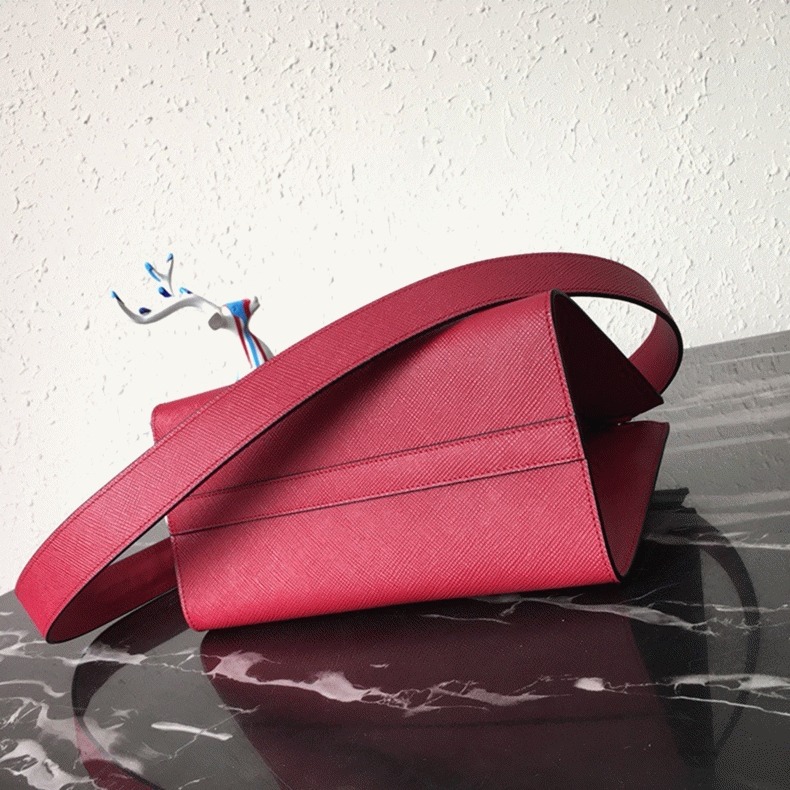 Pra*a Monochrome Small Bag Knockoff in Red