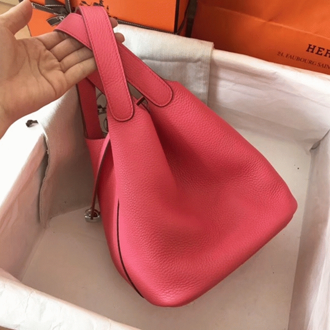 Rose lipstick cheap replica H**me5 Picotin Lock 22cm handbag