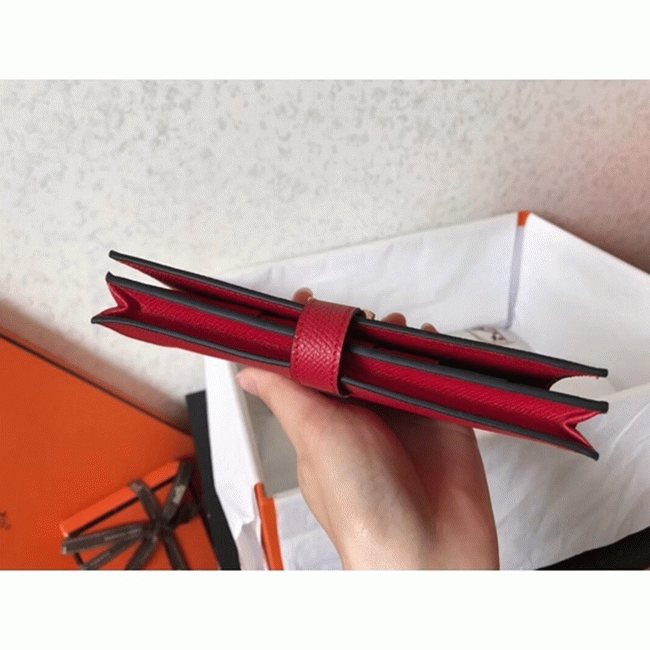 Red Epsom Fake H**me5 Bearn Wallet