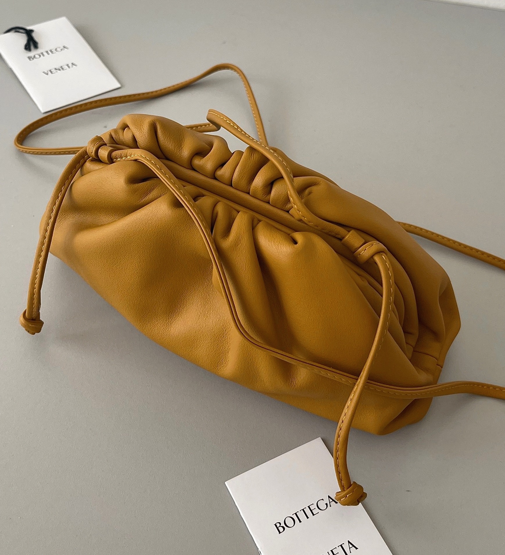 Replica B0tt*ga Ven*ta Mini Pouch with Strap Teak