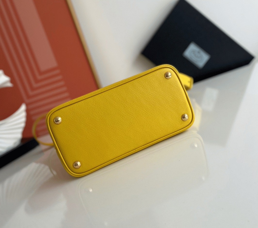 Yellow Pra*a Double Mini Bag Fake