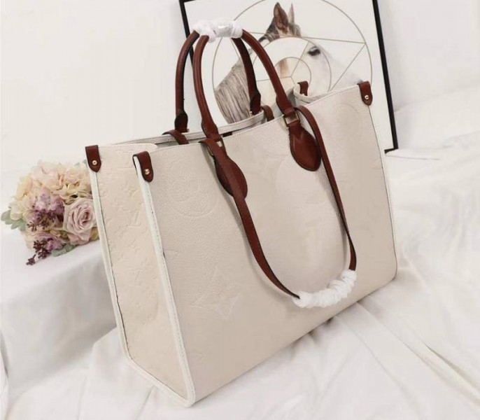 L0vis Vvtt0n Monogram Empreinte Giant Onthego GM Tote In Cream – Brown