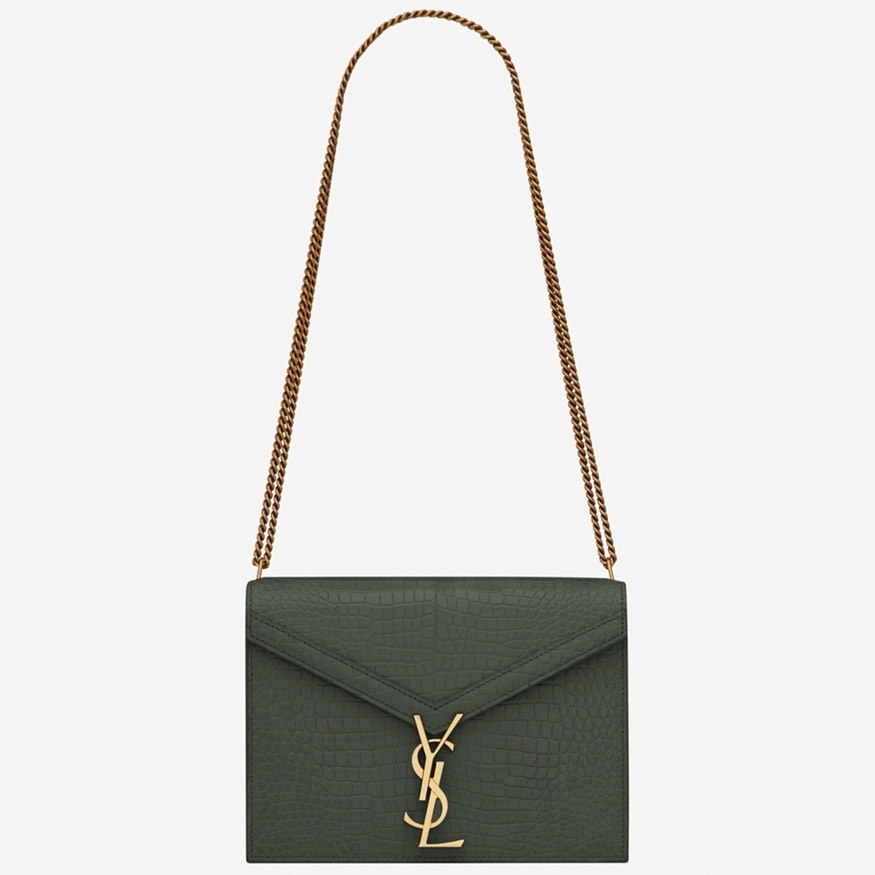 Replica Sa1nt Lau*nt Cassandra Medium Bag Green Crocodile