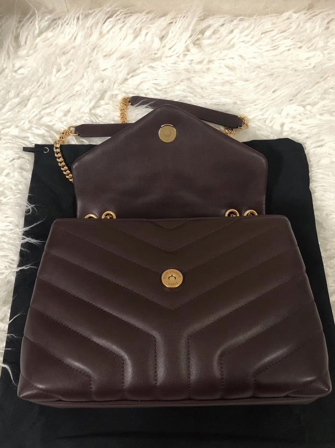 Replica Sa1nt Lau*nt LouLou Small Chain Bag Burgundy