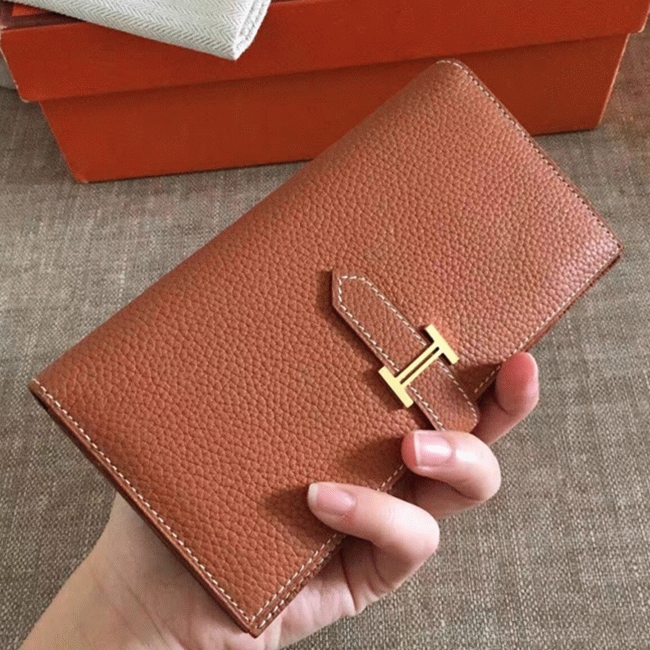 Brown Knockoff Designer H**me5 Bearn Wallet