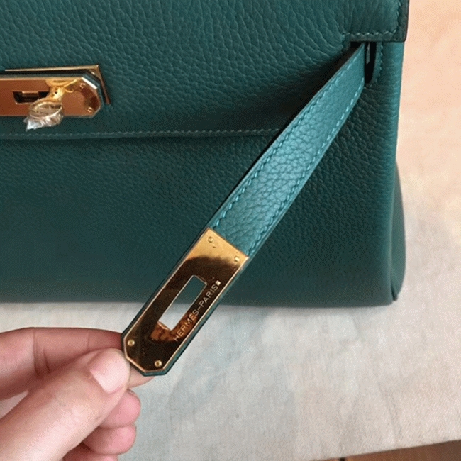 Malachite Clemence Copy Designer H**me5 Kelly Retourne 28cm Bag