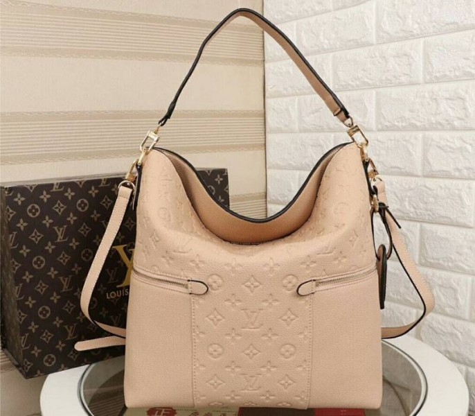 L0vis Vvtt0n Monogram Empreinte Melie Hobo In Beige