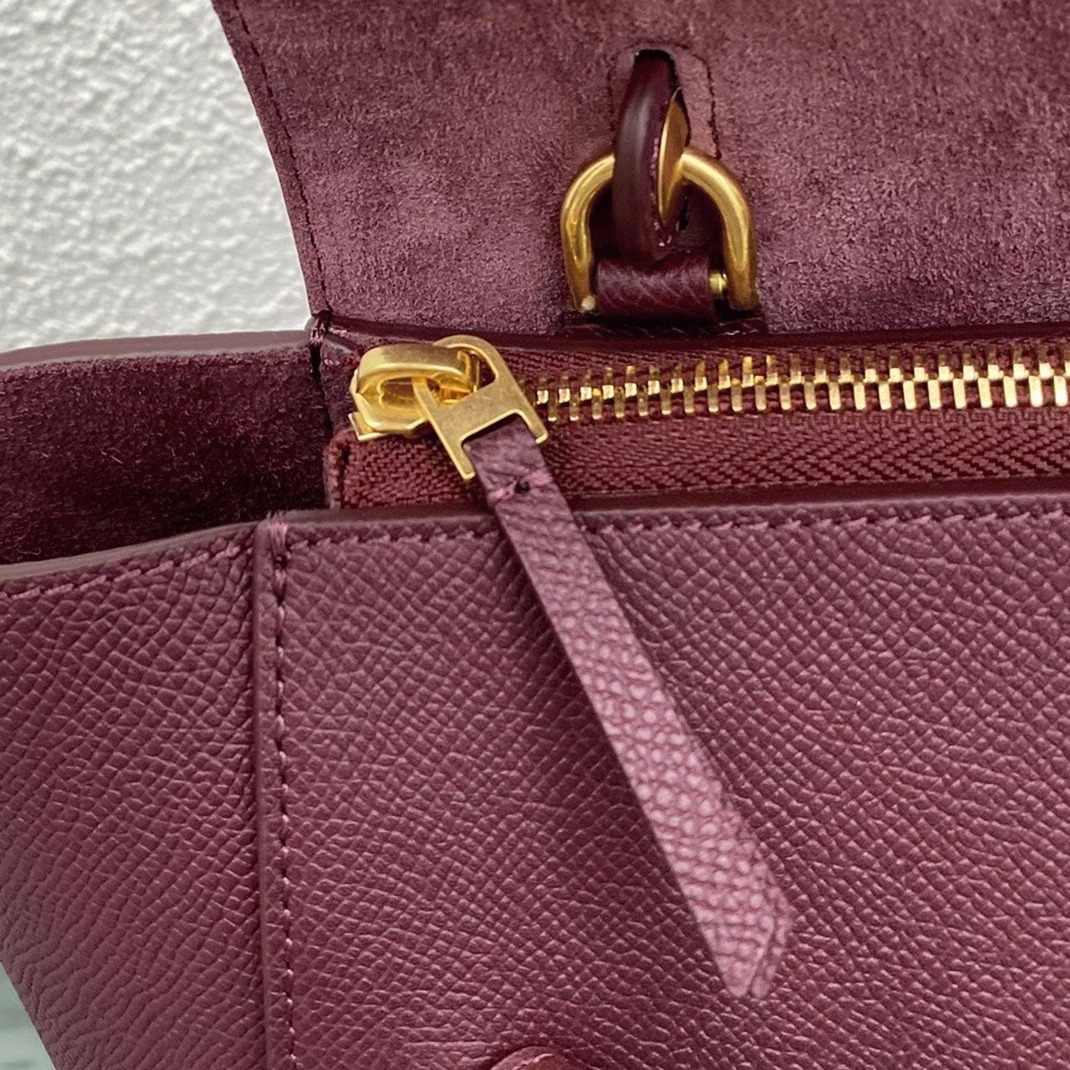 Ce1i*e Micro Belt Bag Knockoff in Bordeaux