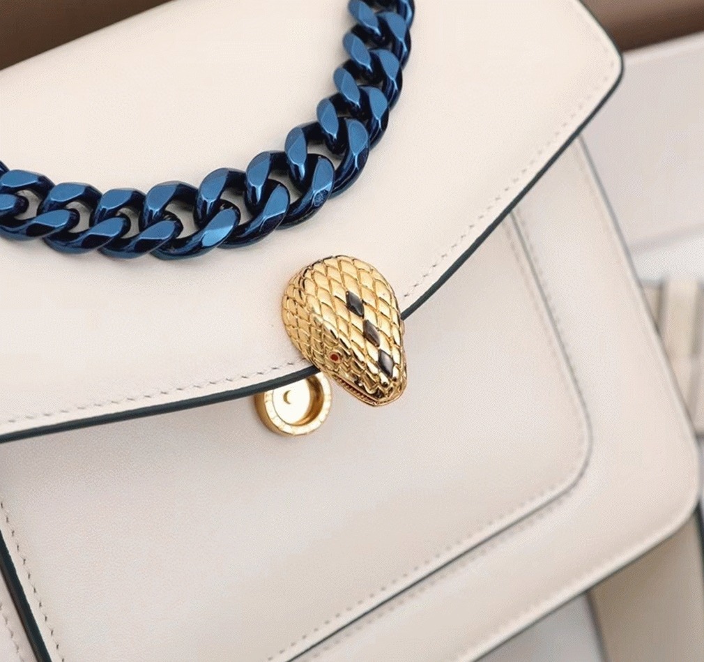 Fake Bv1g*ai Serpenti Forever Small Crossbody Bag with Chain Ivory