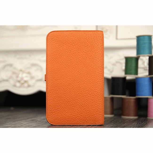 Orange knockoff designer H**me5 Dogon combine wallet