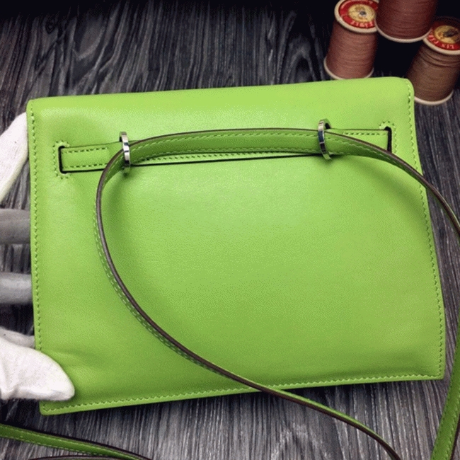 Green Swift Leather Top Replica H**me5 Kelly Danse Convertible Bag