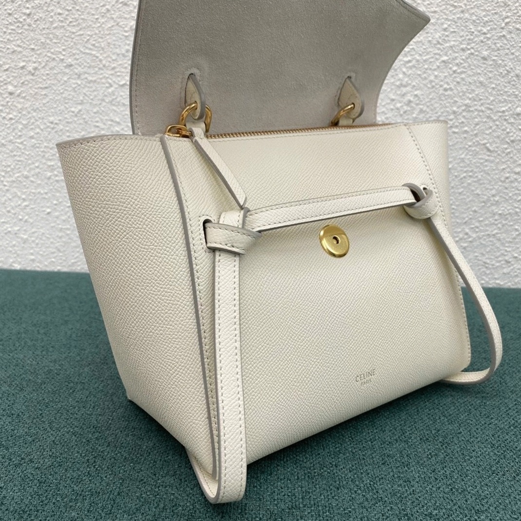 Ce1i*e Belt Nano Bag Knockoff in White