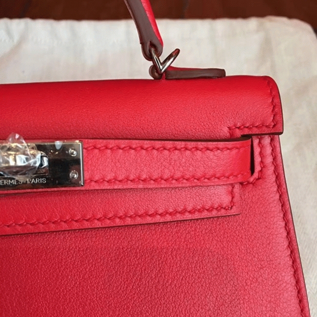 Red Swift Replica H**me5 Kelly 20cm Classic Handbag