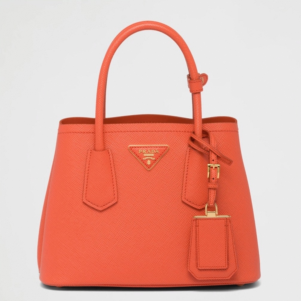 Orange Pra*a Double Mini Bag Knockoff