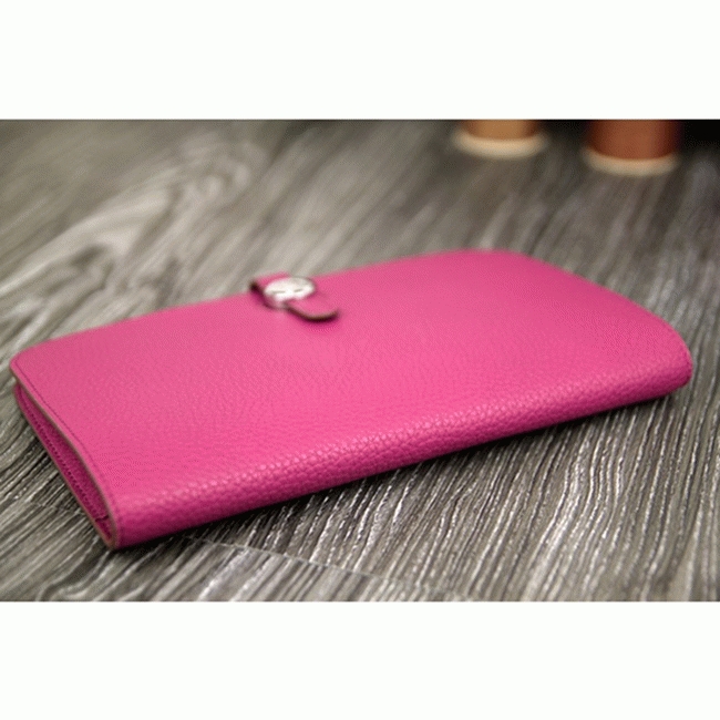 Purple knockoff designer H**me5 Dogon combine wallet