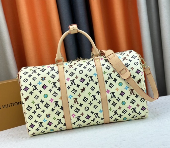 L0vis Vvtt0n Monogram Craggy Keepall Travel 50 Bag In Vanilla