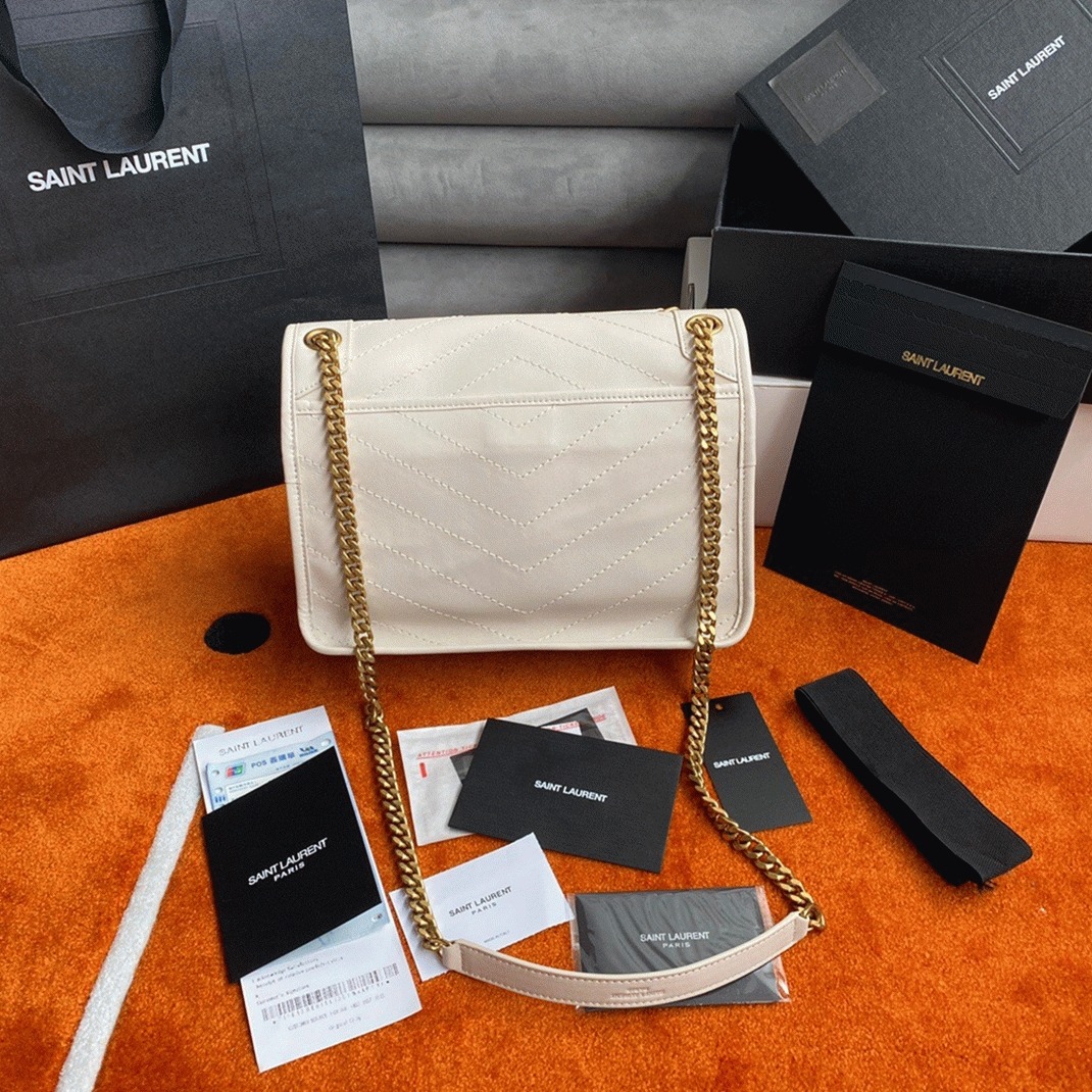 Replica Sa1nt Lau*nt Niki Medium Chain Bag White