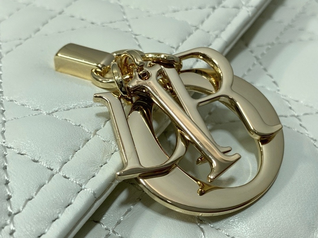 D10r Miss D10r Top Handle Bag Replica in White Cannage Lambskin