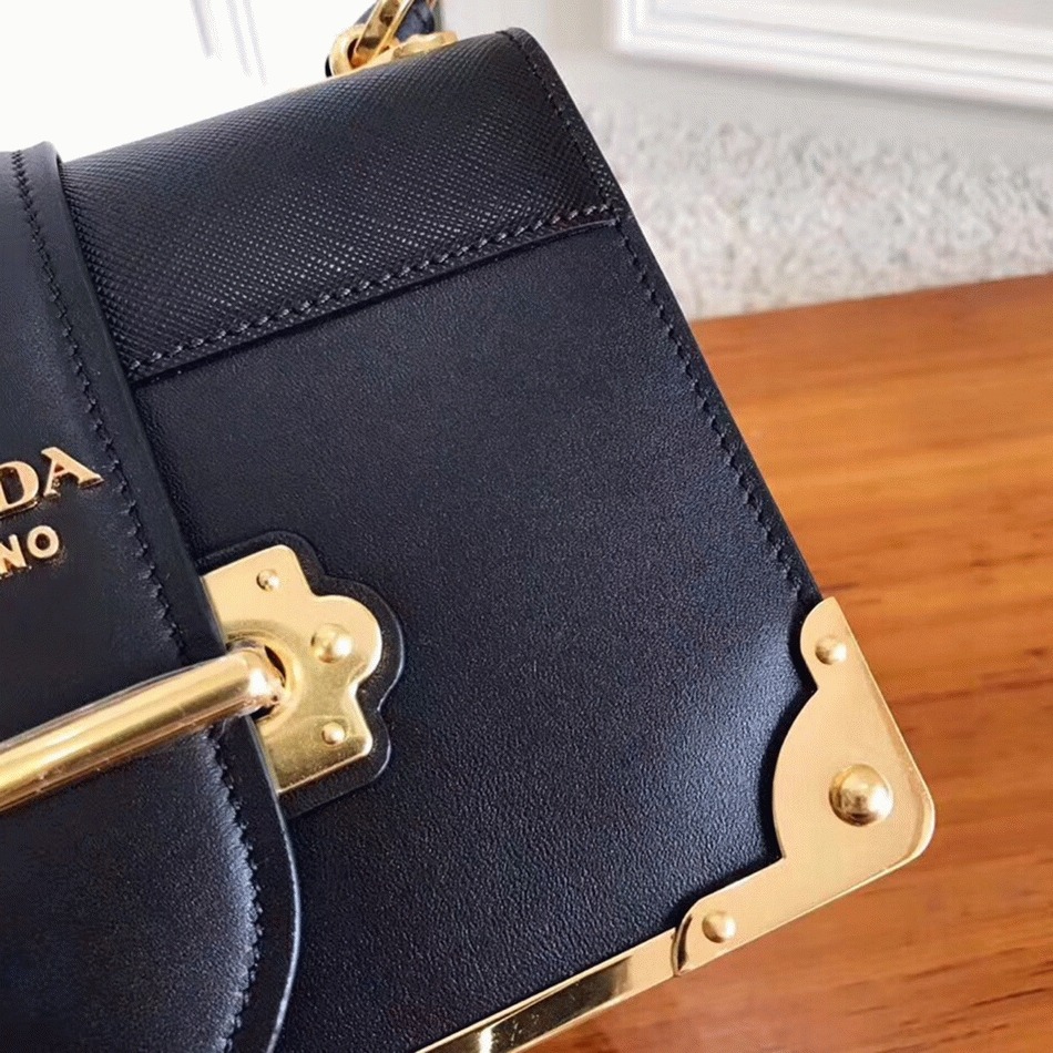 Black Pra*a Cahier Shoulder Bag Replica