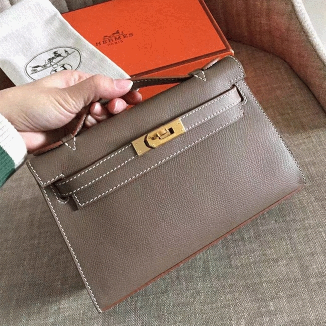 Etoupe Epsom Top Replica H**me5 Kelly Pochette Mini Handbag