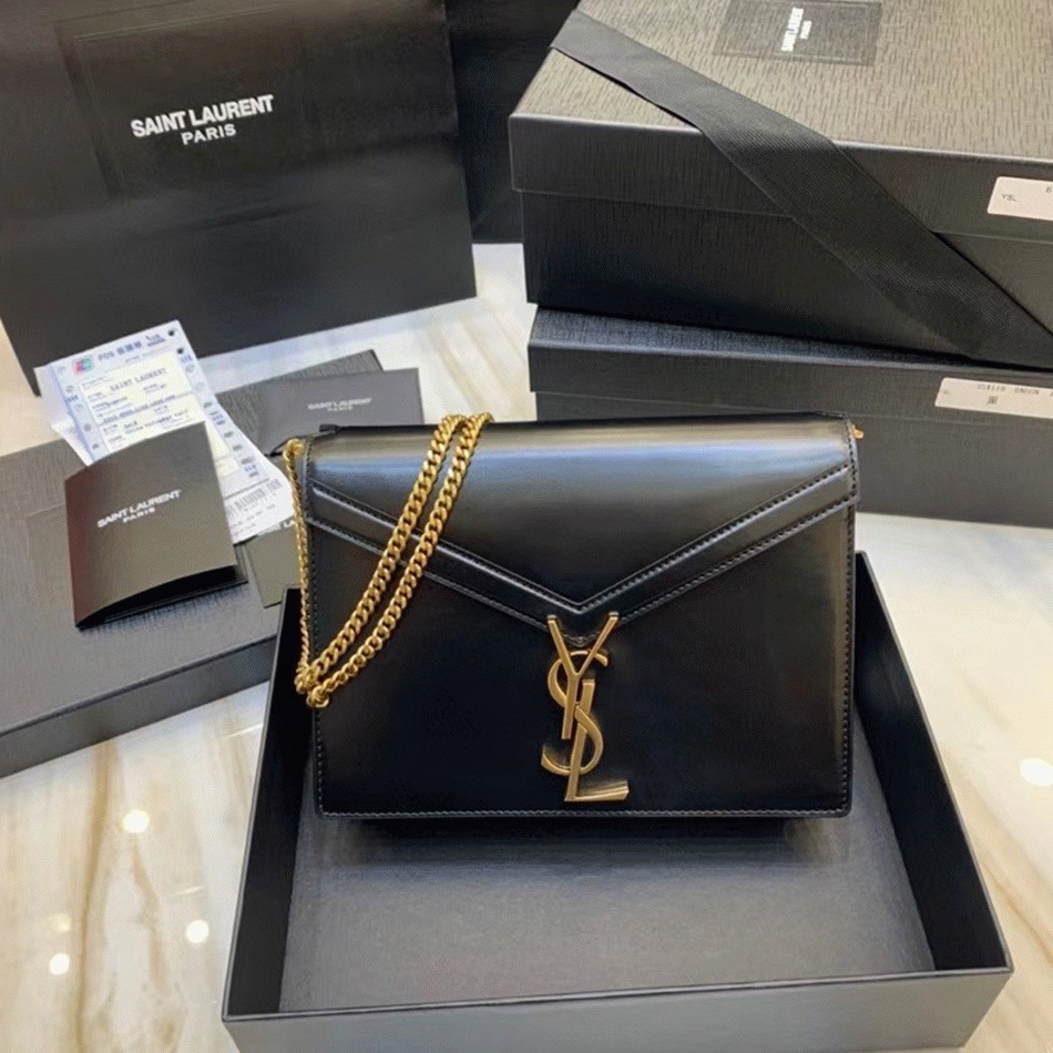 Fake Sa1nt Lau*nt Cassandra Medium Chain Bag Black