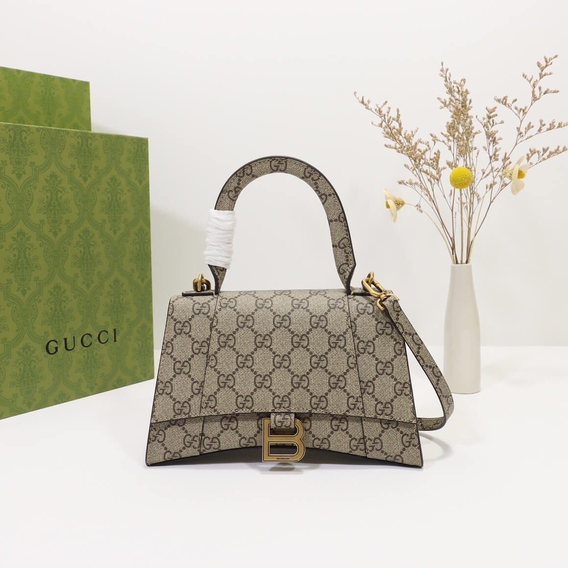 Gvc*1 x Ba1en*iaga Small Hourglass Bag