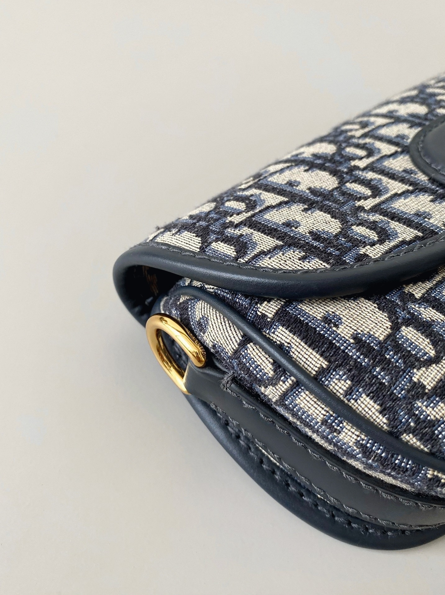 D10r Bobby East-West Bag Knockoff in Blue D10r Oblique Jacquard