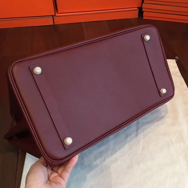 Bordeaux Imitation Copy H**me5 Birkin 40cm Handbag