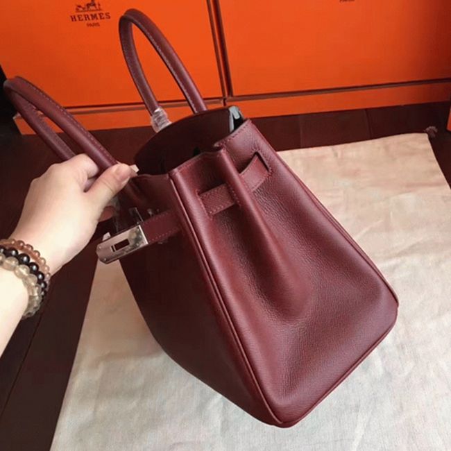 Bordeaux Knockoff Designer H**me5 Birkin 30cm Bag