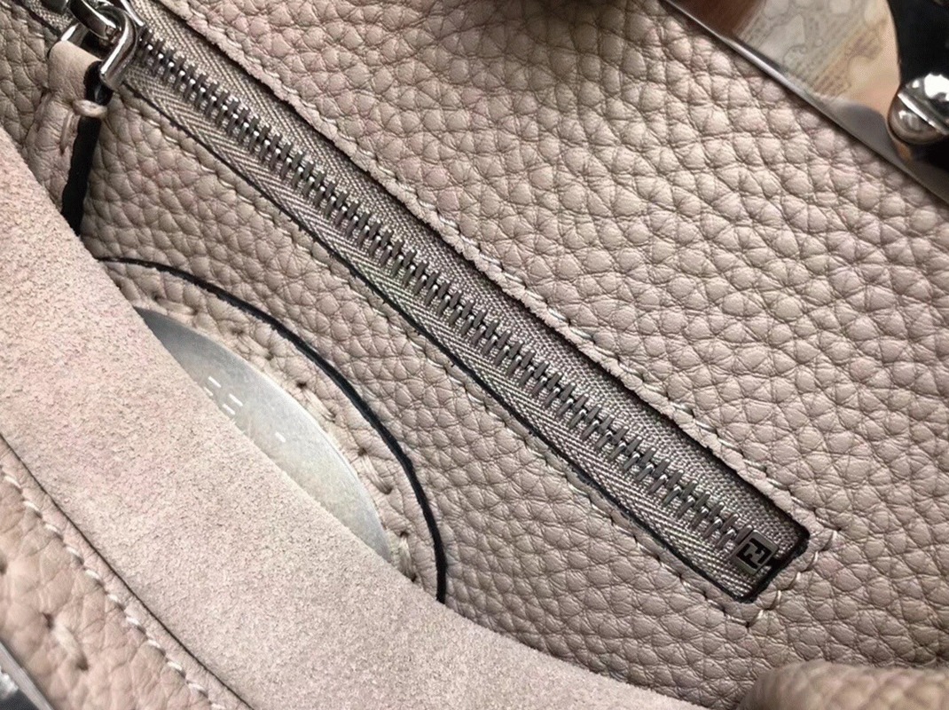 Top Quality Knockoff F**di Peekaboo Mini Selleria Grey Bag with Python Leather Handle