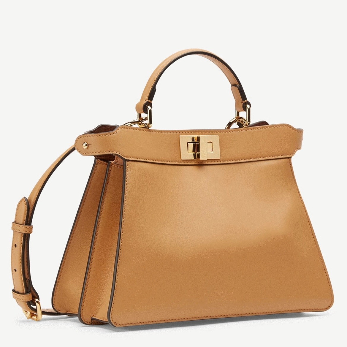Top Quality Fake F**di Peekaboo ISeeU Small Bag In Beige Calfskin