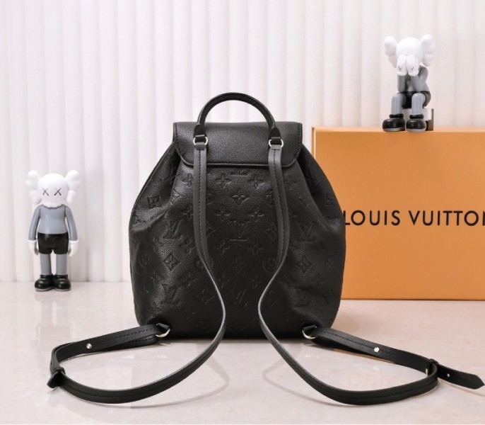 L0vis Vvtt0n Monogram Empreinte Leather Montsouris PM Backpack In Black