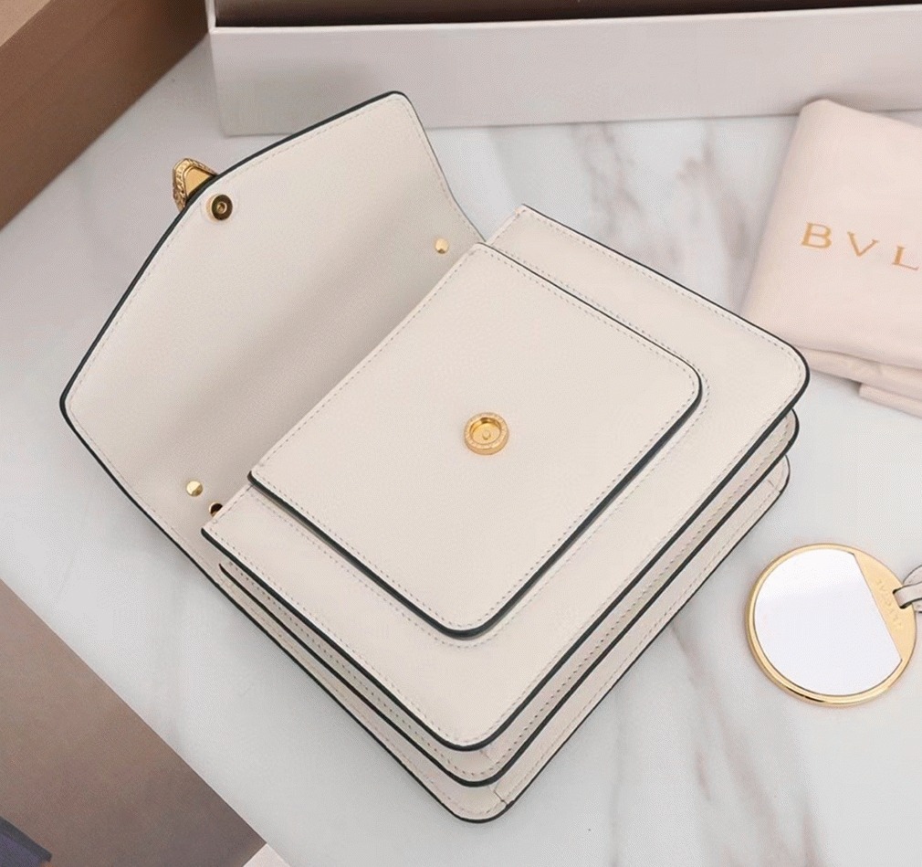 Fake Bv1g*ai Serpenti Forever Small Crossbody Bag with Chain Ivory