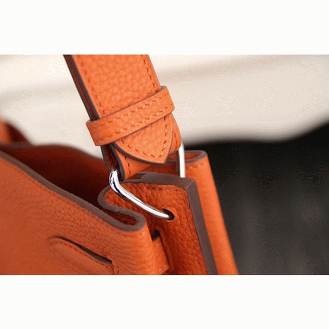 Orange Leather Replica Designer H**me5 So Kelly 22cm Vibrant Handbag