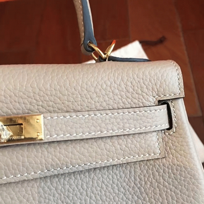 Grey Clemence Knockoff H**me5 Kelly 25cm Elegant Handbag